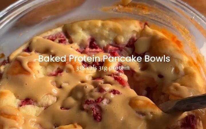 high protein baked pancakes