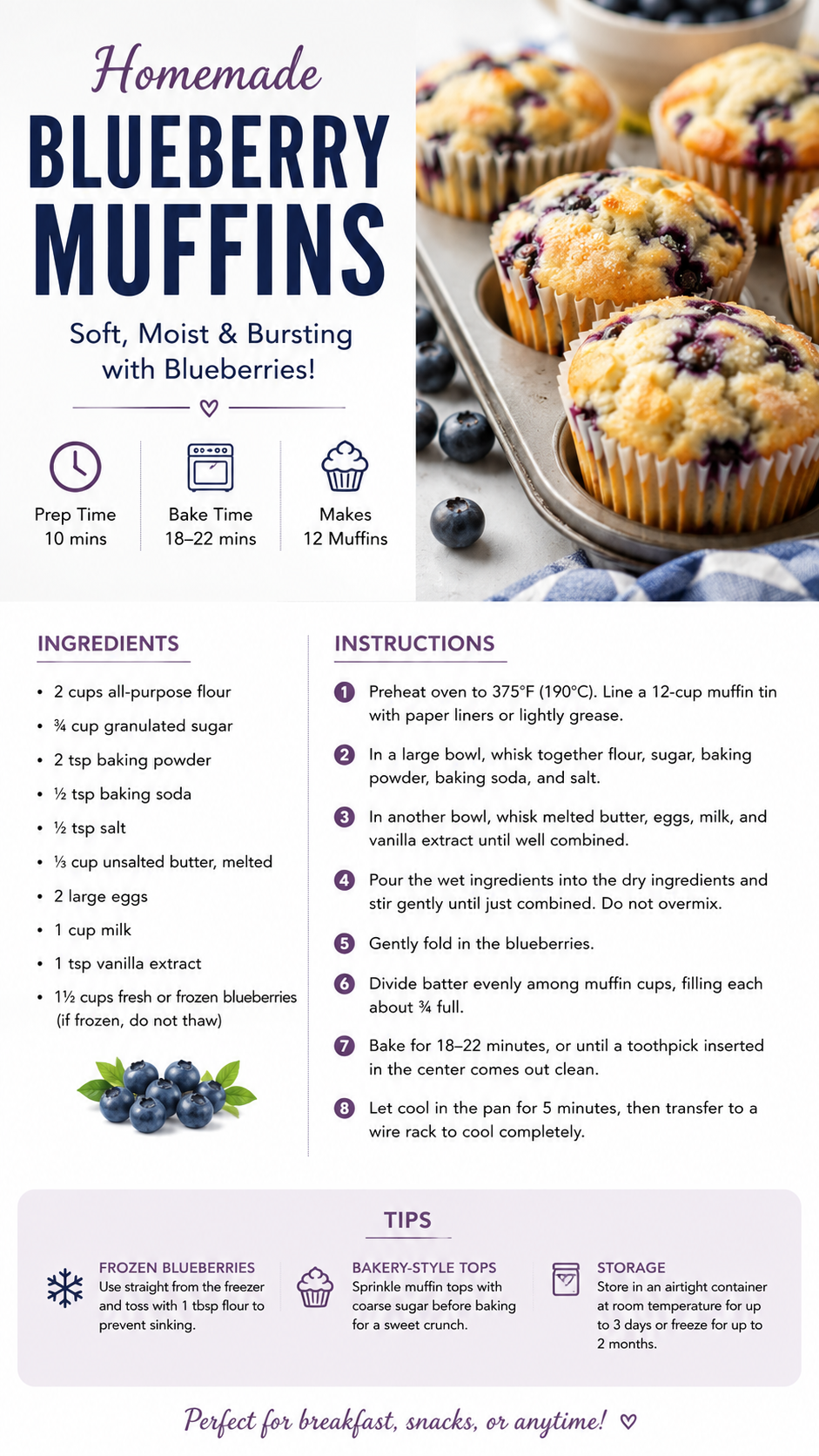 blueberry muffins recipe