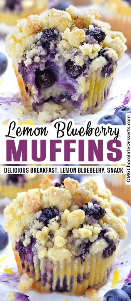 lemon blueberry muffins with crumb topping