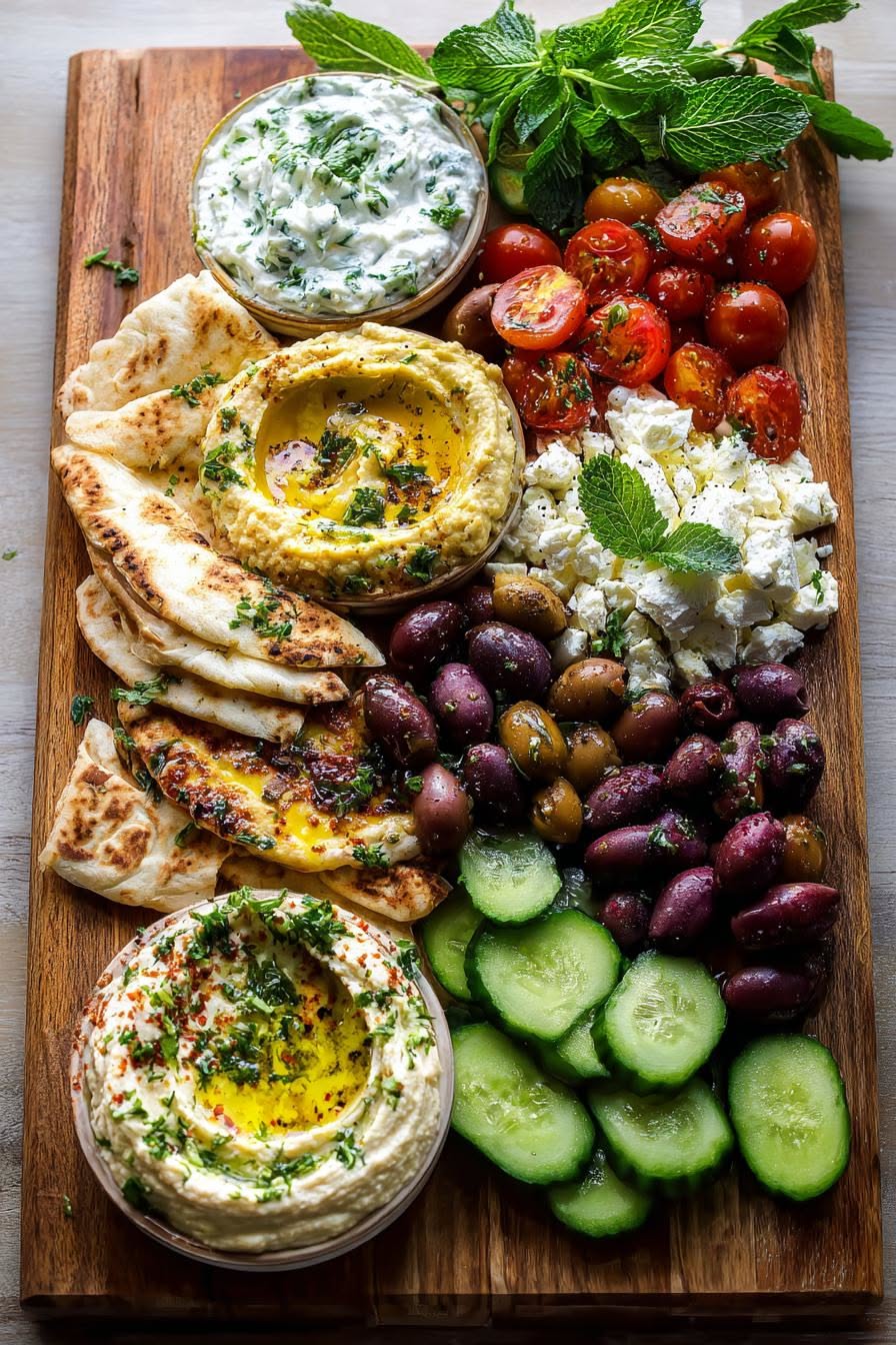 Mediterranean Brunch Boards with 3 Irresistible Dips and Warm Flatbreads