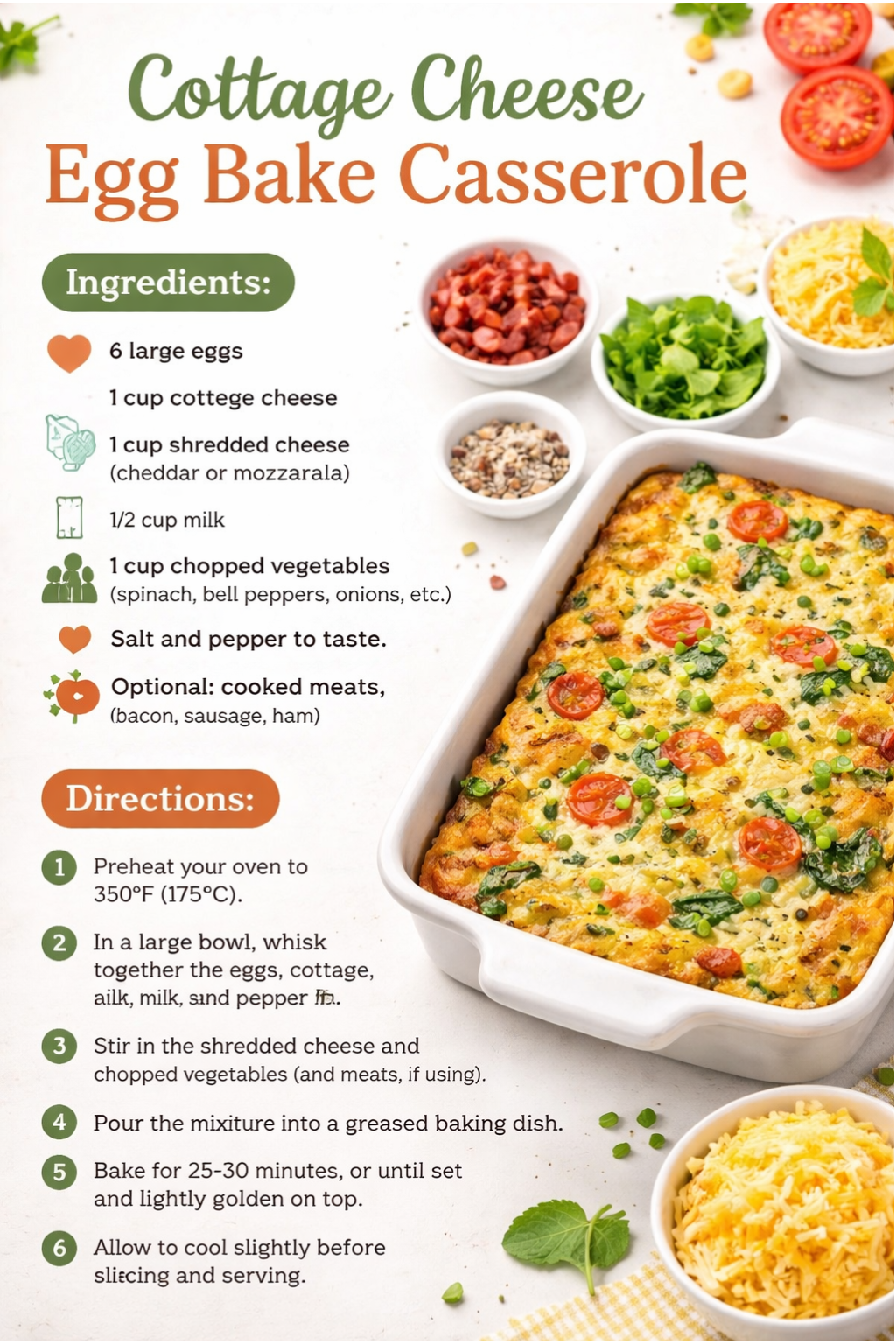 Cottage Cheese Egg Bake Casserole