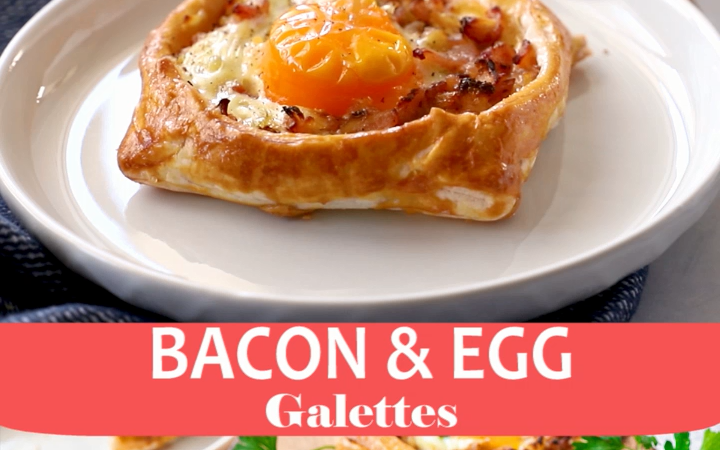 bacon and egg galettes