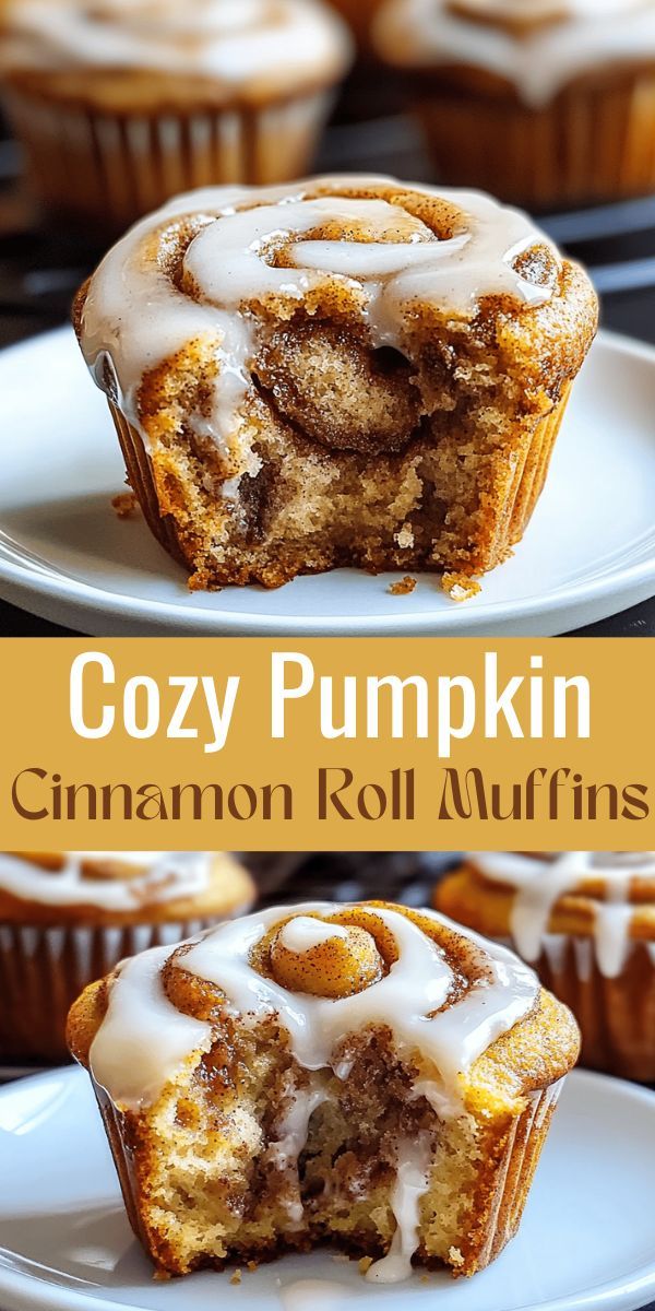 Cozy Pumpkin Cinnamon Roll Muffins