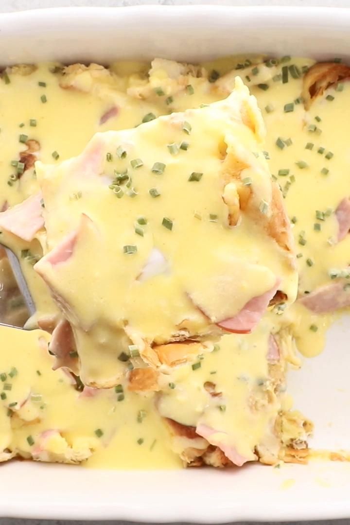 Eggs Benedict Casserole with Hollandaise Sauce