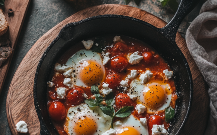 baked eggs with feta