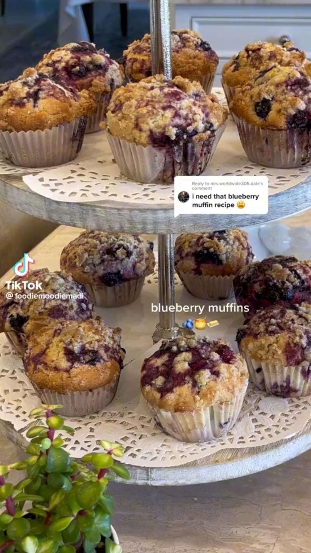 Blueberry Jam Muffins with Crumble Topping