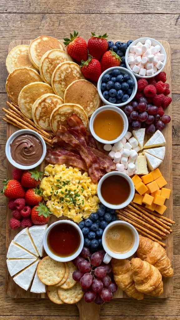 wooden snack and fruit platter