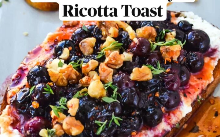 roasted blueberry ricotta toast