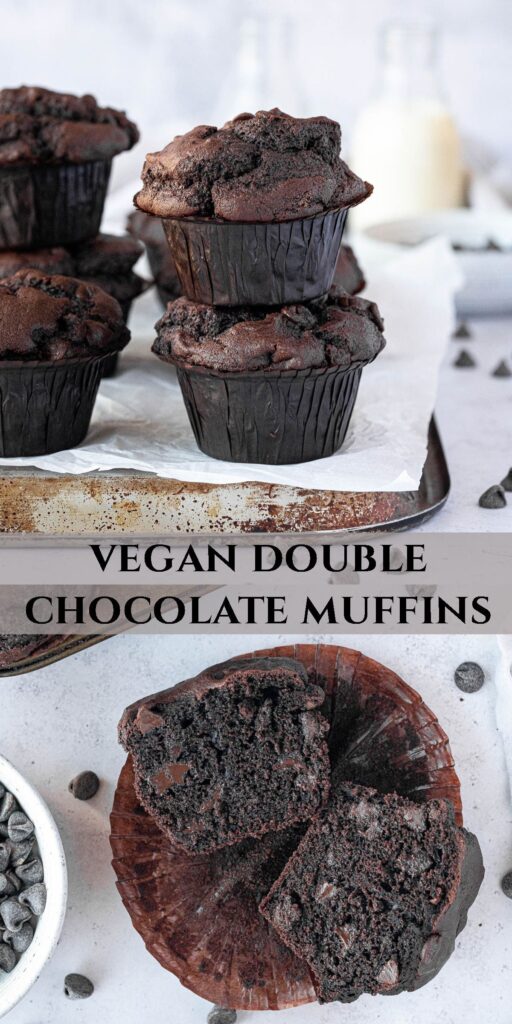 vegan double chocolate muffins
