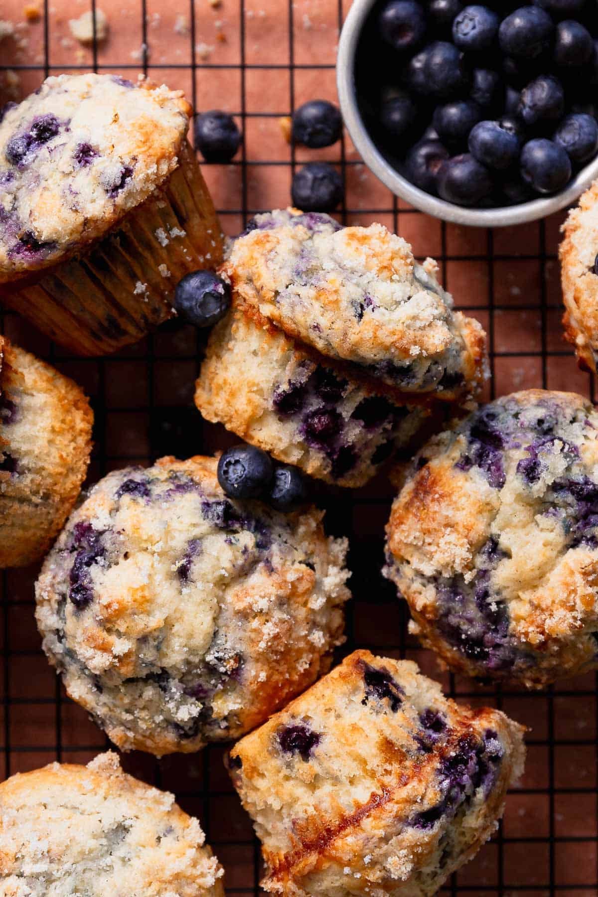 Moist Bakery Style Blueberry Muffins