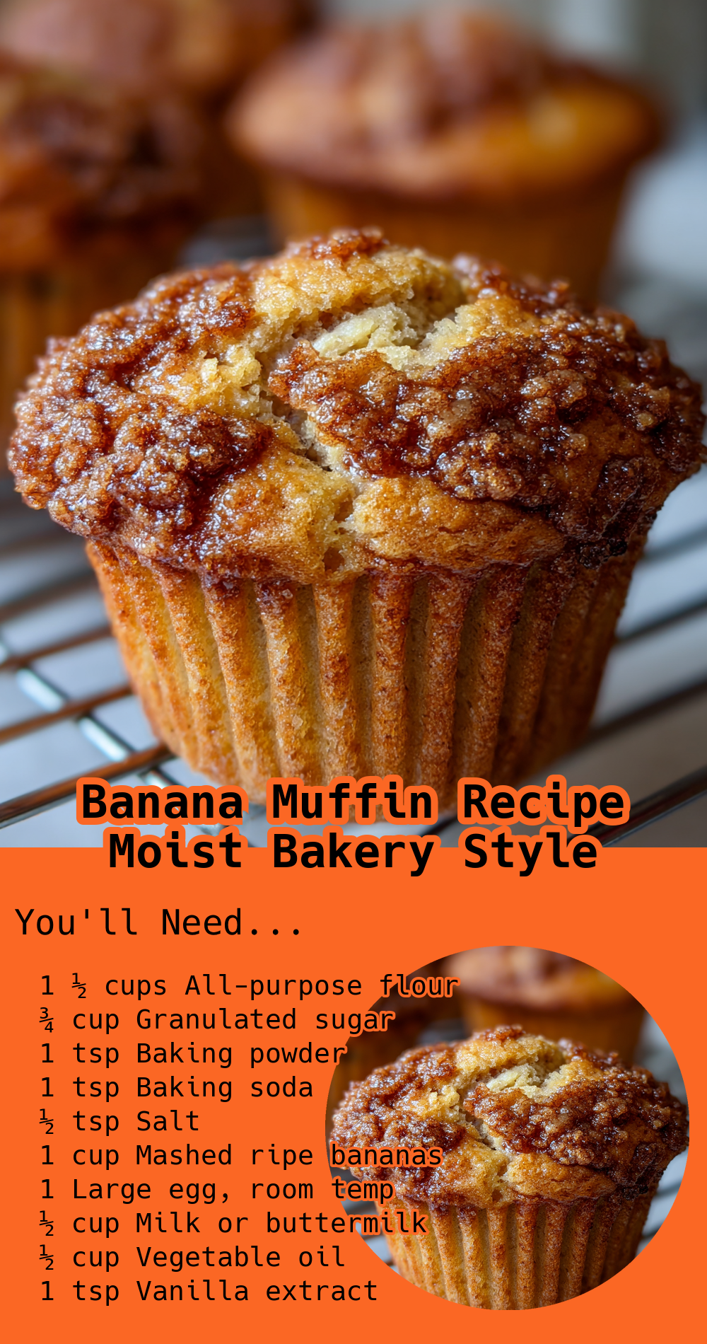 Banana Muffin Recipe Moist Bakery Style