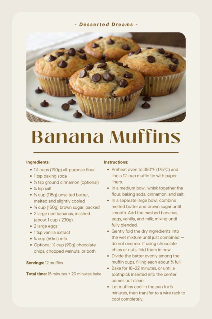 banana muffins recipe